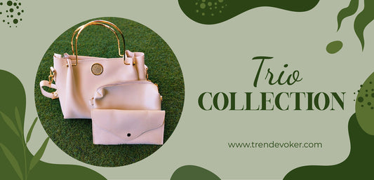 Elegant brown Trio leather shoulder bag for women – branded leather handbag in Pakistan.