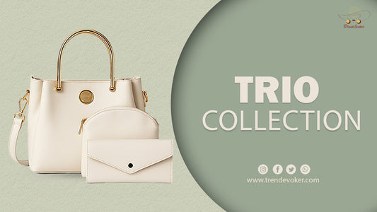 Elegant trio leather tote, crossbody, and shoulder bags for women in Pakistan - 2025 fashion trends by TrendEvoker.