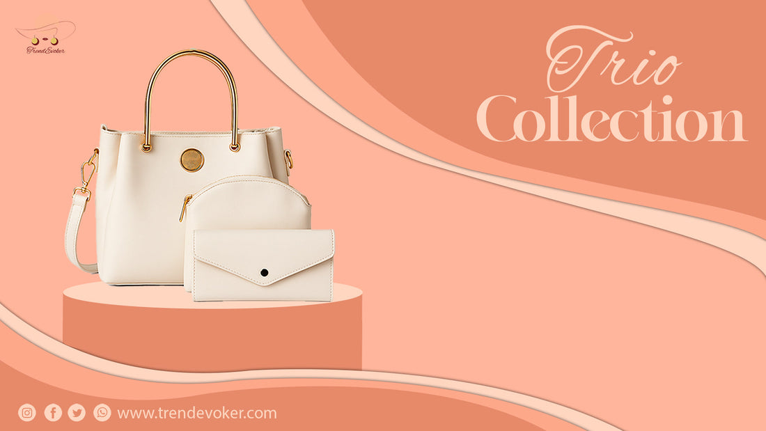 Elegant Trio of Branded Leather Shoulder Bags for Women in Pakistan.