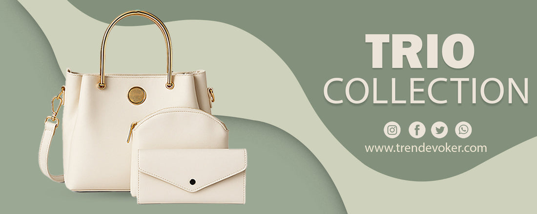 Elegant Trio Leather Shoulder, Tote & Crossbody Bags for Women – TrendEvoker Pakistan.
