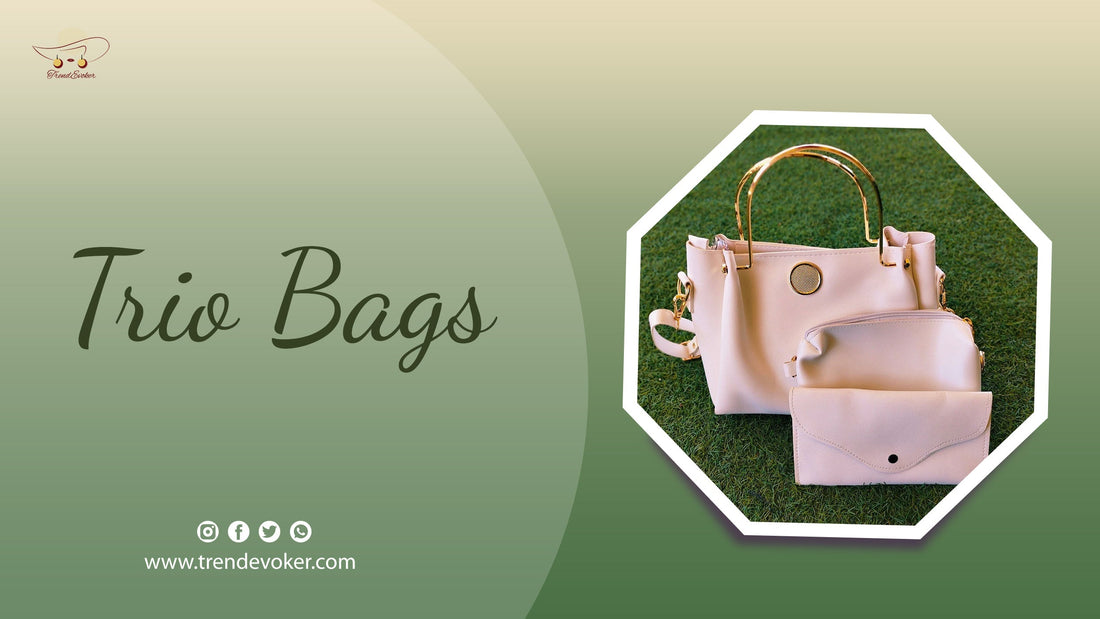 Luxury leather trio bag – A must-have accessory for fashion-conscious women in Pakistan.