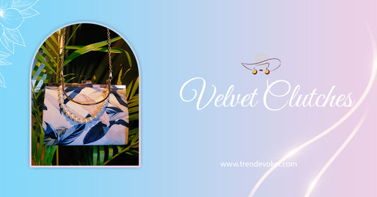 Luxury velvet handbag for women in Pakistan – TrendEvoker’s designer shoulder bag with gold detailing and chain strap.