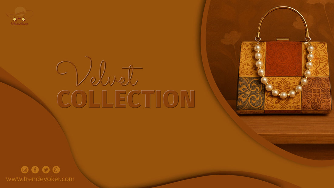 Elegant velvet shoulder bag for women in Pakistan - TrendEvoker's fashion guide.