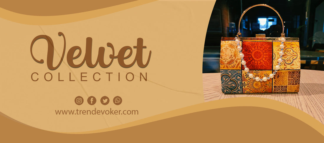 Stylish velvet shoulder bags for women in Pakistan with prices and delivery.