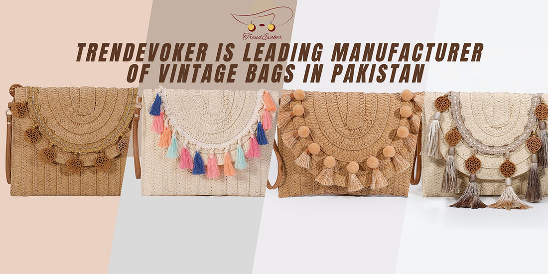 Handmade vintage clutch bag with intricate beadwork, crafted by skilled artisans at TrendEvoker.