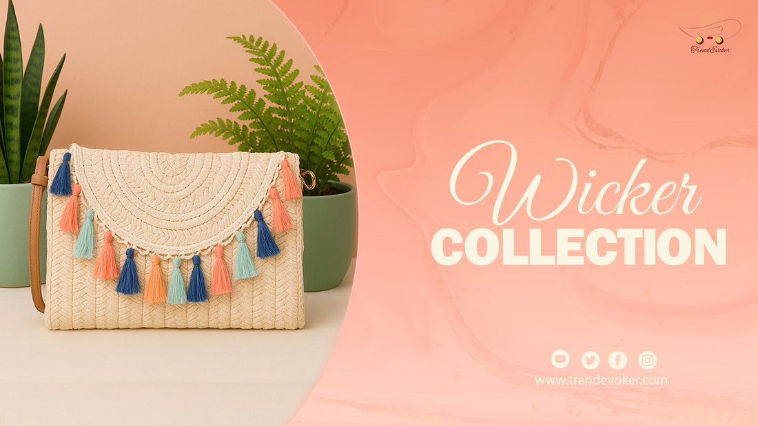 Handmade wicker fringe boho bag with vintage design for women in Pakistan – TrendEvoker.