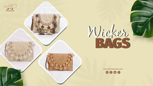 Handmade wicker fringe bag with bohemian design – perfect for beach trips, weddings, and casual outings in Pakistan.