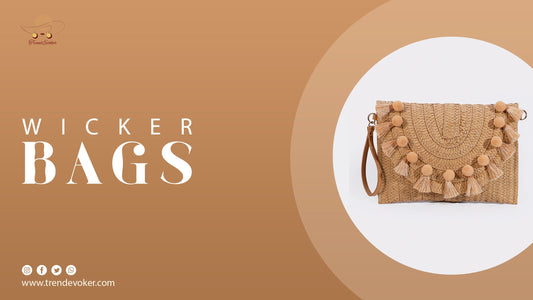Handmade wicker fringe bag and vintage clutch for women – perfect for beach trips and weddings in Pakistan – TrendEvoker Summer Collection.