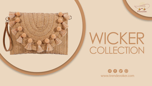 Handmade wicker fringe bag and vintage clutch purse for women in Pakistan – perfect for weddings, beach trips, and elegant gifting.
