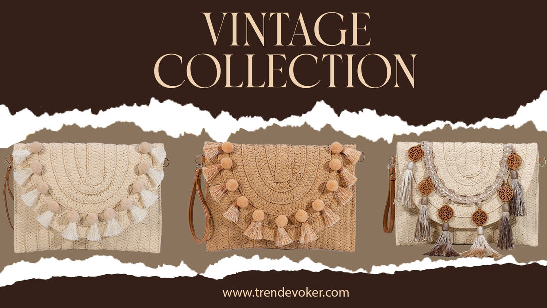 Handmade wicker fringe clutch bag – boho beach bag for women in Pakistan.