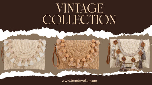 Handmade wicker fringe clutch bag – boho beach bag for women in Pakistan.
