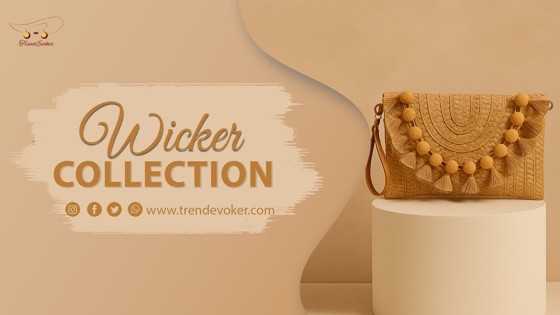 Handwoven Wicker Fringe Bag from TrendEvoker – Vintage Handmade Clutch for Women in Pakistan.