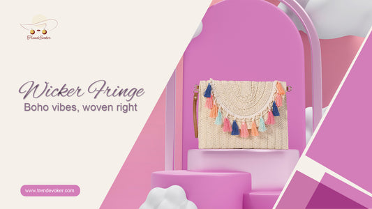 Vintage wicker fringe clutch bag for women, perfect for formal events and casual outings in Pakistan.
