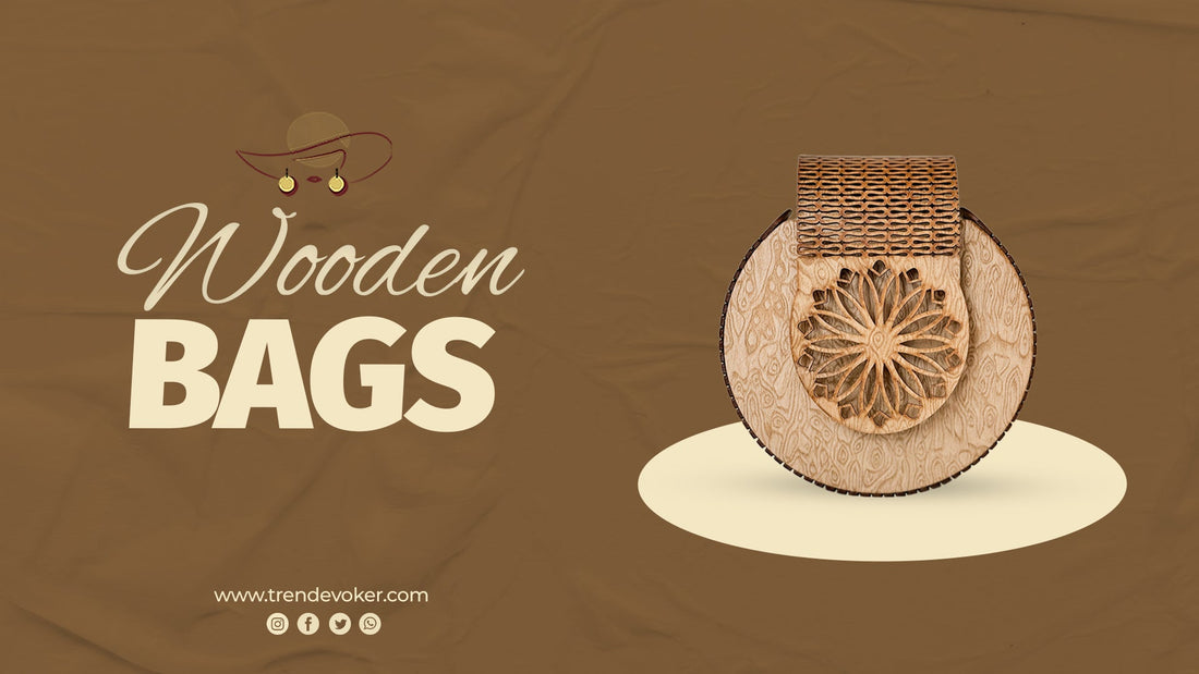Handmade wooden bag for women in Pakistan – eco-friendly, stylish wooden purse by TrendEvoker.