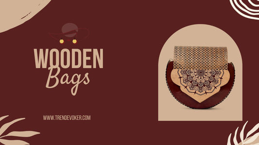 Handmade wooden bags and bamboo purses showcasing sustainable fashion trends in Pakistan.