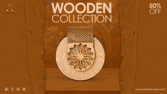 Handmade eco-friendly wooden handbags for women in Pakistan with modern and traditional designs available online at TrendEvoker.