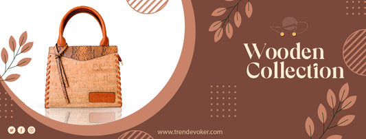 Handmade wooden crossbody bag with eco-friendly design, perfect for women in Pakistan, available online at TrendEvoker.