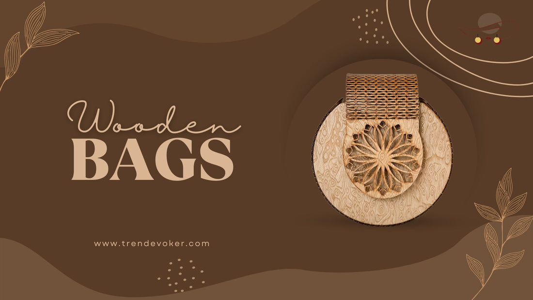 Handmade wooden handbag for women in Pakistan – eco-friendly fashion purse with natural wood finish.