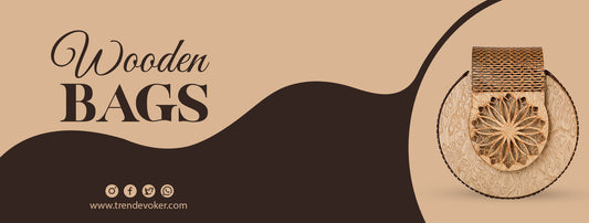 Handmade wooden purse with eco-friendly design from TrendEvoker, available online in Pakistan.