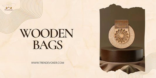 Handmade eco-friendly wooden shoulder bag for women in Pakistan – TrendEvoker collection.