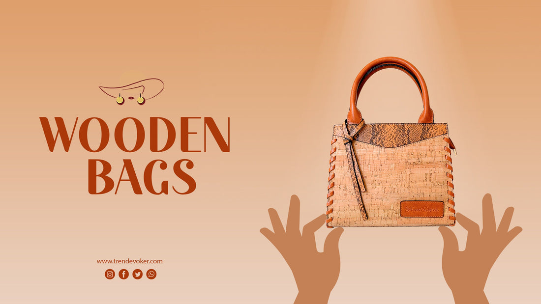 Handmade wooden purse in Pakistan crafted from natural wood, ideal for eco-conscious women seeking stylish sustainable fashion accessories.