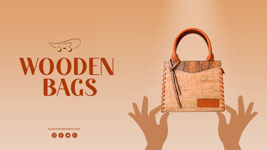 Handmade wooden purse in Pakistan crafted from natural wood, ideal for eco-conscious women seeking stylish sustainable fashion accessories.