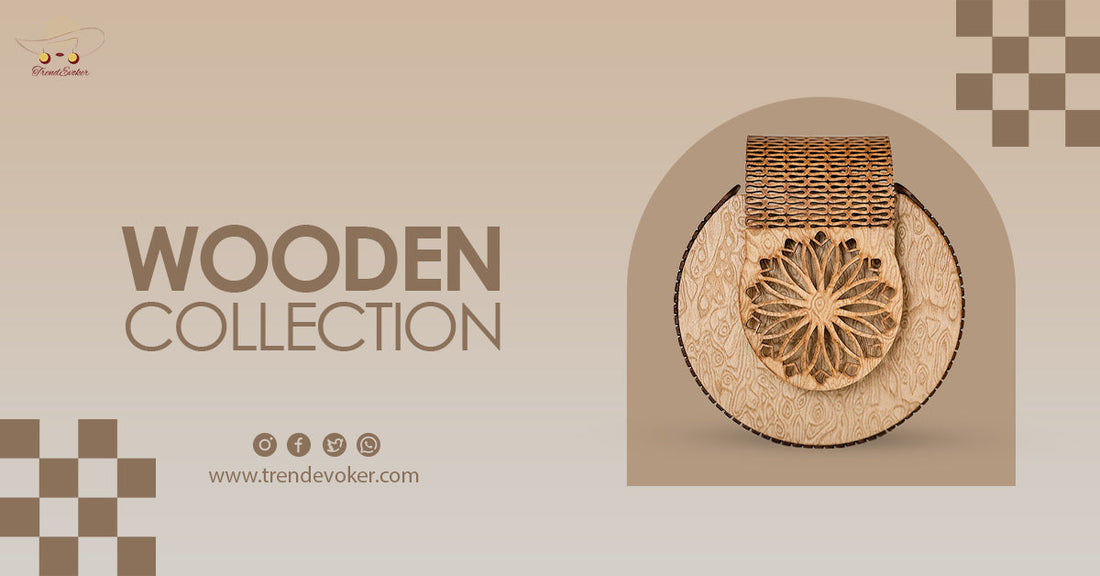 Handcrafted wooden handbag for women in Pakistan – perfect for weddings, travel, and casual wear.