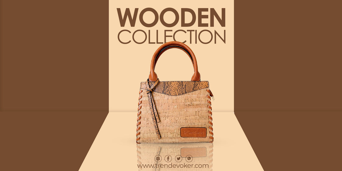 Handmade wooden handbag for women in Pakistan from TrendEvoker – eco-friendly and stylish wooden fashion purse,