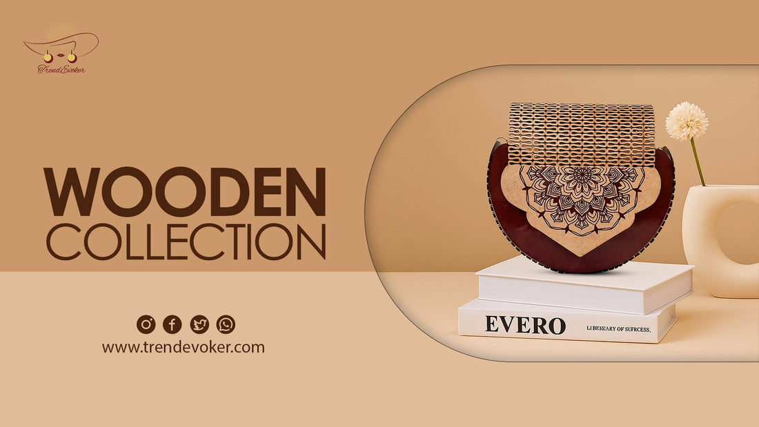 Handmade wooden shoulder bag for women in Pakistan with eco-friendly design.