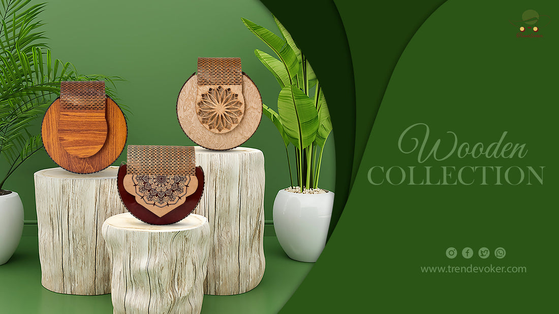 Handmade Wooden Shoulder Bag for Women – Eco-Friendly Fashion in Pakistan.