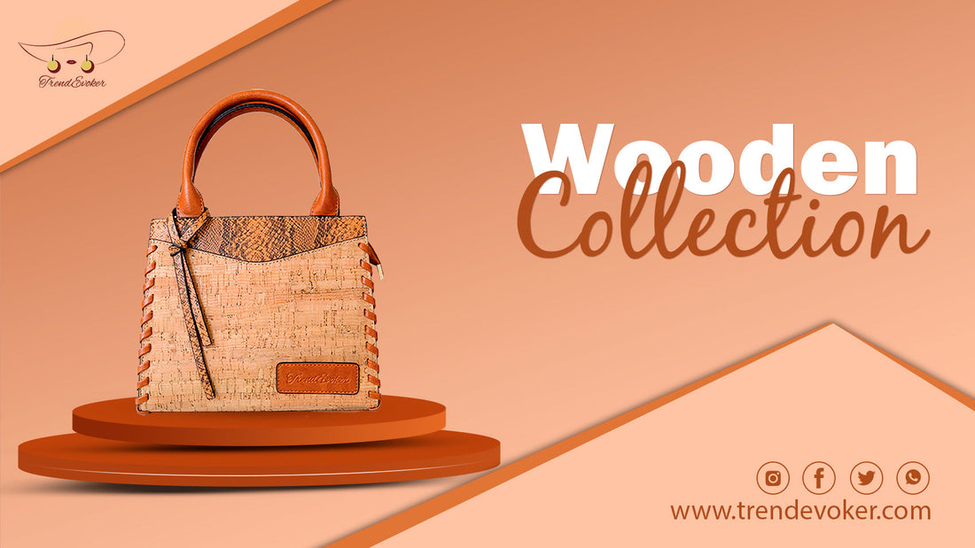 Handmade wooden crossbody bag for women in Pakistan – TrendEvoker 2025 collection.