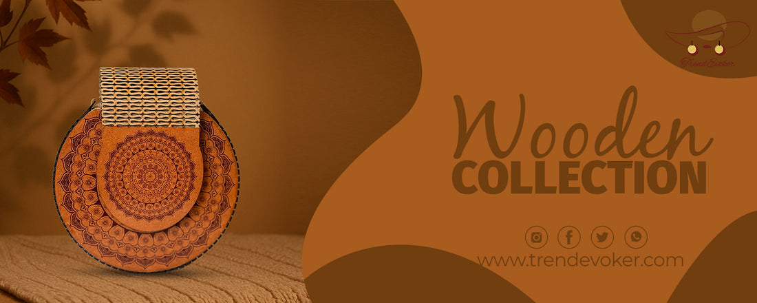 Eco-friendly handmade wooden bag for women in Pakistan by TrendEvoker.