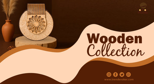 Handmade wooden shoulder bag styled with traditional Pakistani dress for spring fashion.