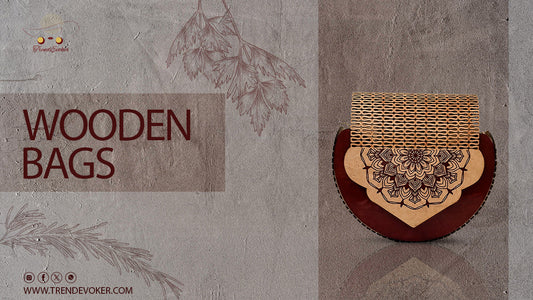 Handmade wooden shoulder bag for women in Pakistan – eco-friendly fashion accessory by TrendEvoker.
