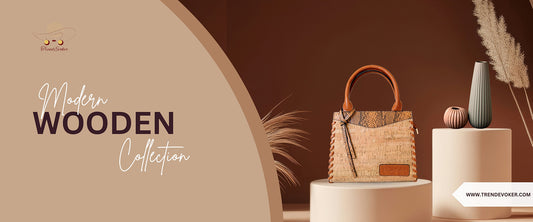 Handcrafted wooden crossbody bag from TrendEvoker’s Modern Wooden Collection, ideal for fashion-conscious women in Pakistan