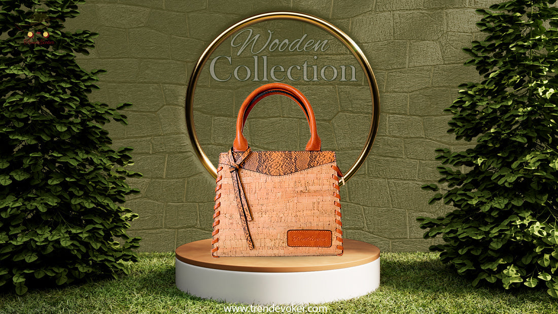 Handmade wooden crossbody bag for women in Pakistan – eco-friendly and stylish purse by TrendEvoker.