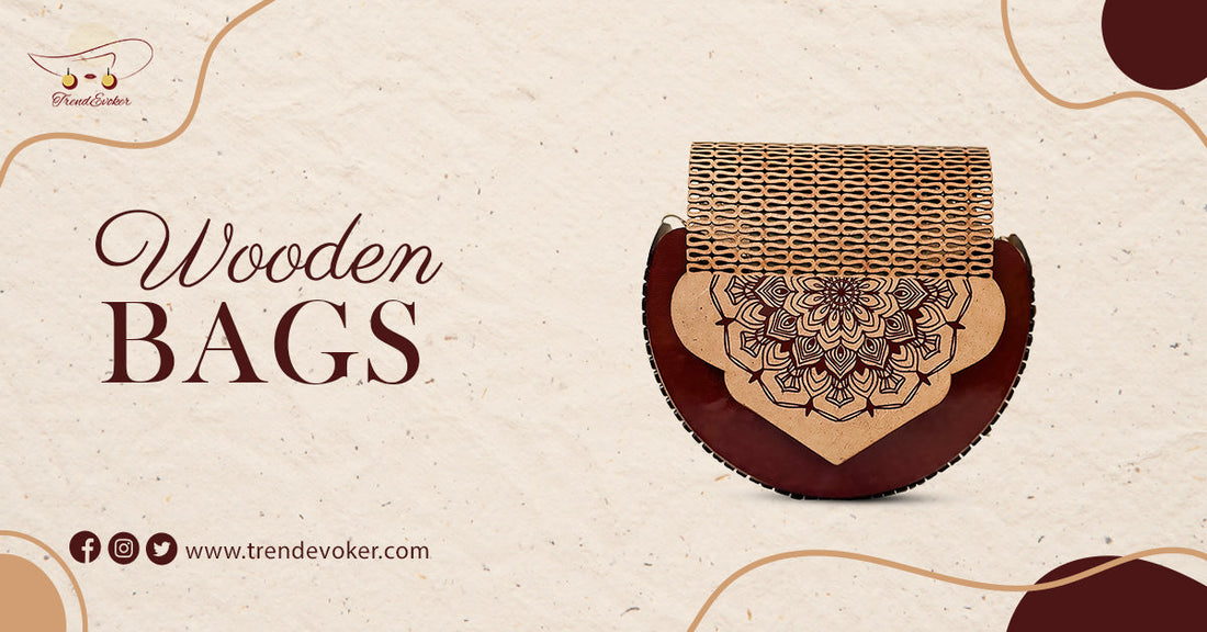 Handmade wooden bag in Pakistan crafted by skilled artisan — eco-friendly fashion purse by TrendEvoker.