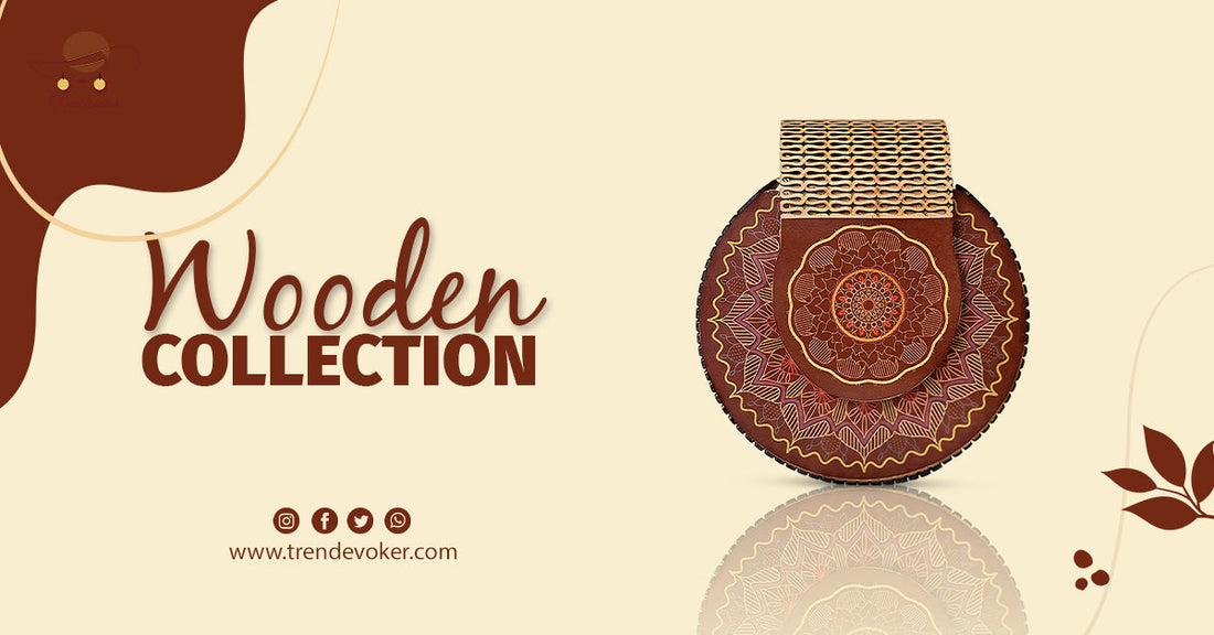 Handmade wooden bag for women in Pakistan with eco-friendly design from TrendEvoker.
