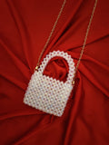 Mini White Beaded Bag: Embodying Subtle Elegance and Versatile Charm