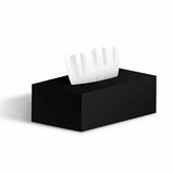 Sleek Plain Black Tissue Box made from acrylic material, perfect for home or car use in Pakistan