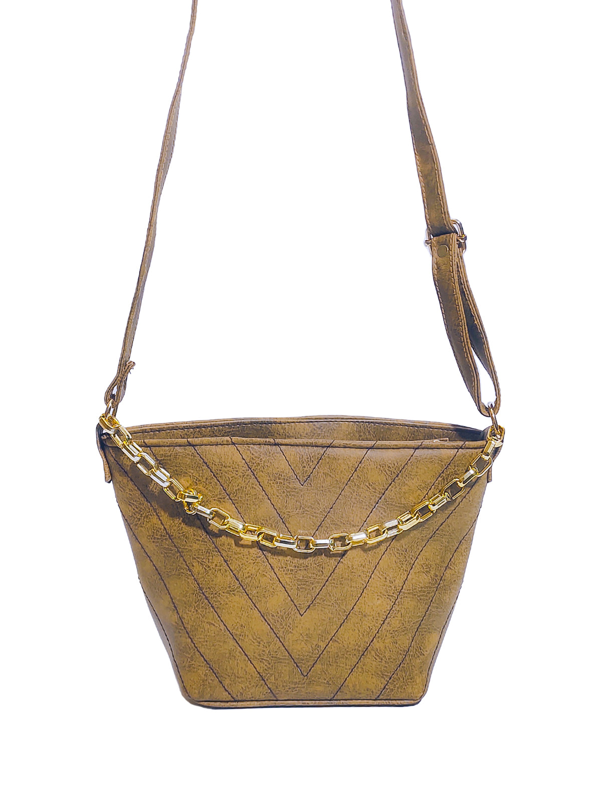 Elegant Brown Leather Bucket Handbag for Ladies in Pakistan