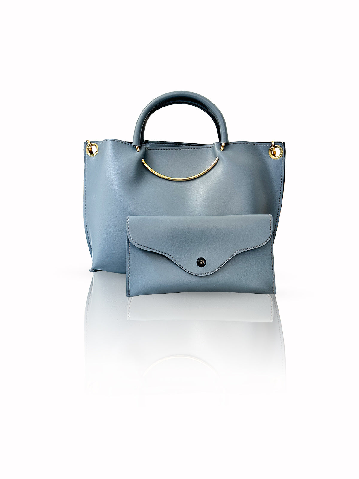 Exclusive Gray Tote Bag With Mini Pouch for Women - Stylish Leather Tote Bag in Pakistan