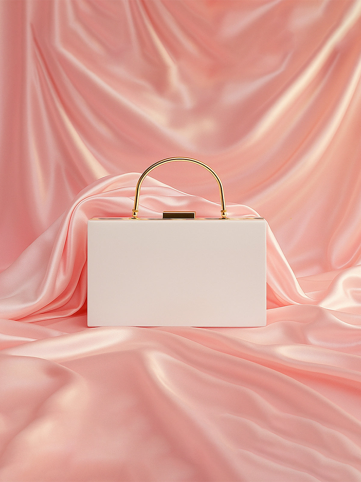 White Acrylic Clutch Bag - Clutches